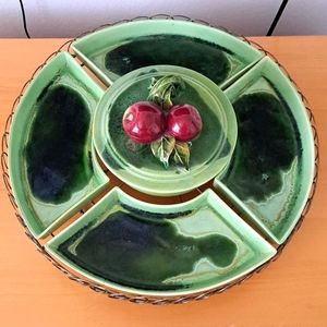 Mid Century Pottery Spinning Serving Tray
